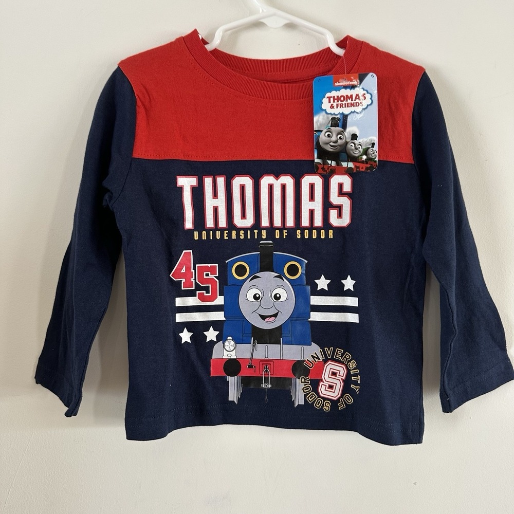 New With‎ Tags Thomas The Train & Friends Boys Long Sleeve Shirt 2T Toddler Blue